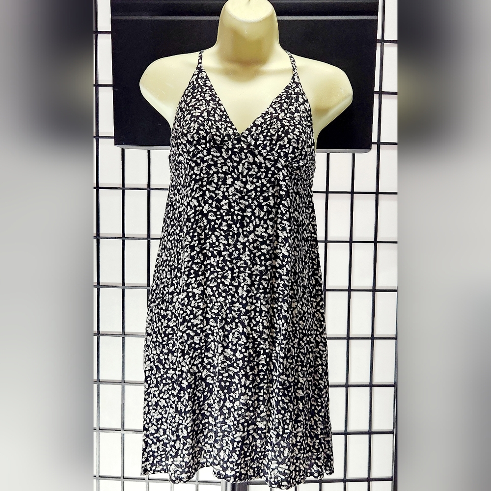 Volcom strappy black and white sun dress XS